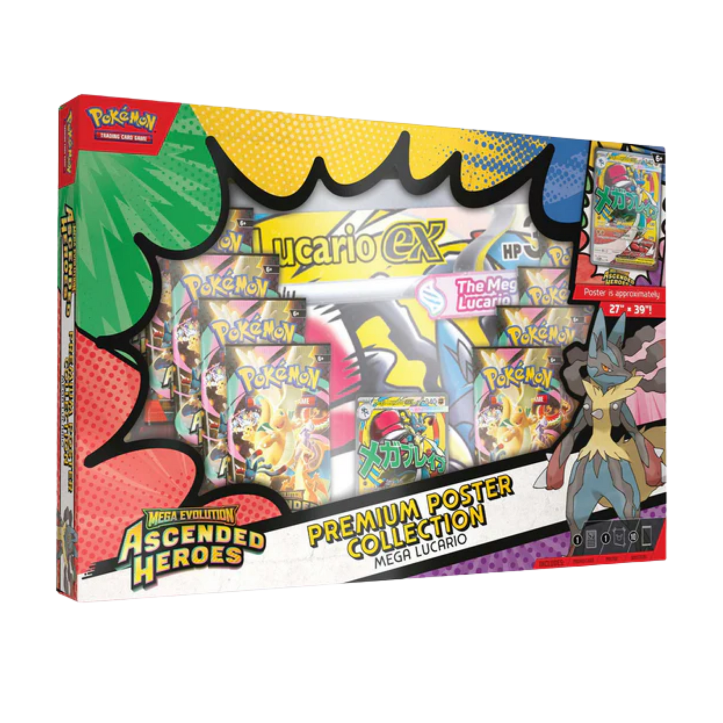 Pokémon Mega Evolution Ascended Heroes: Mega Lucario ex Poster Collection