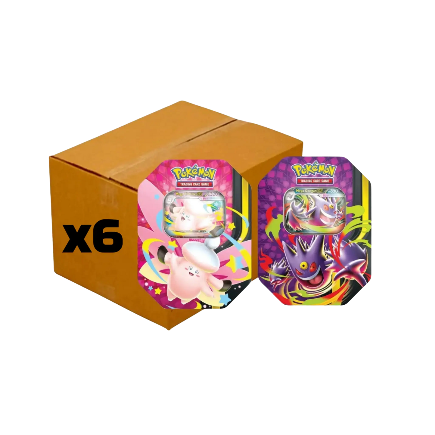 Pokémon TCG: Mega Moonlit Tin Sealed Case (6ct) – Mega Gengar ex & Mega Clefable ex | TCG House UK