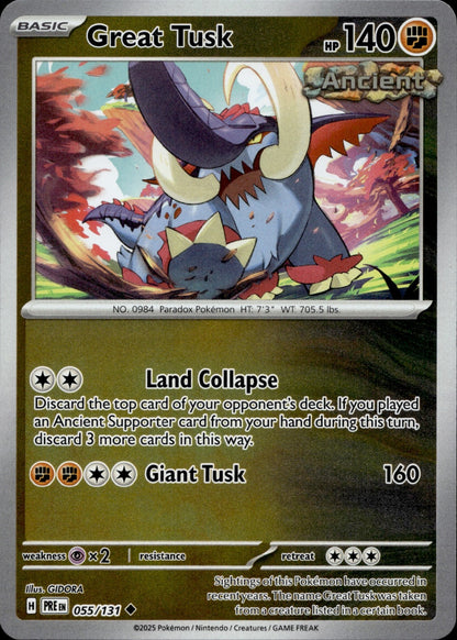Great Tusk Uncommon SV: Prismatic Evolutions 055/131 NM