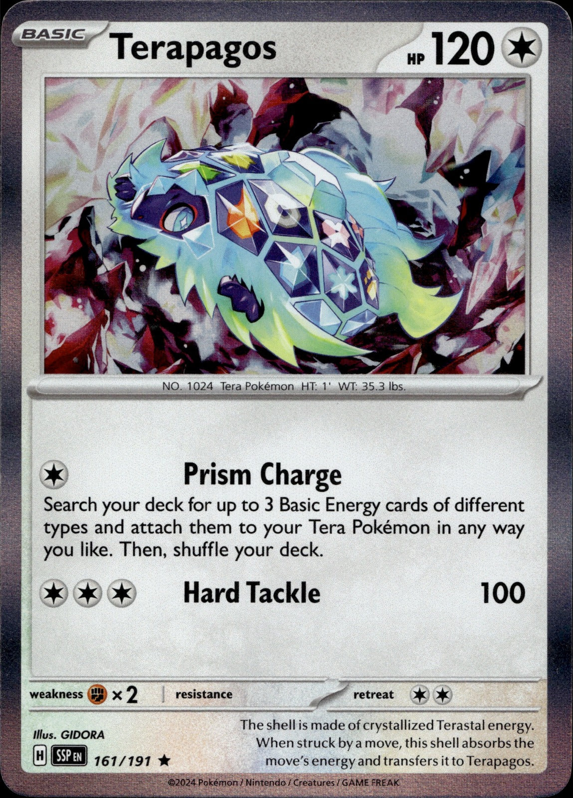 Terapagos Holo Rare SV08: Surging Sparks 161/191 NM