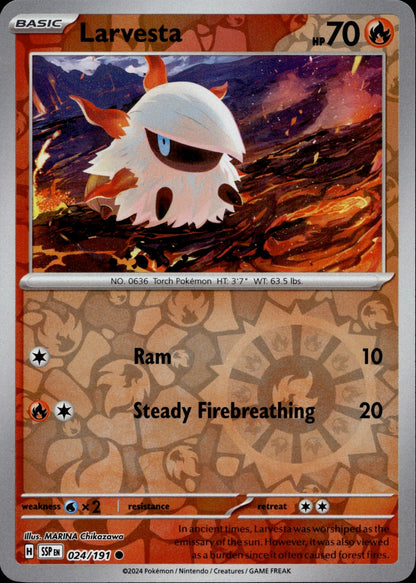 Larvesta - Reverse Holo Common SV08: Surging Sparks 024/191 NM