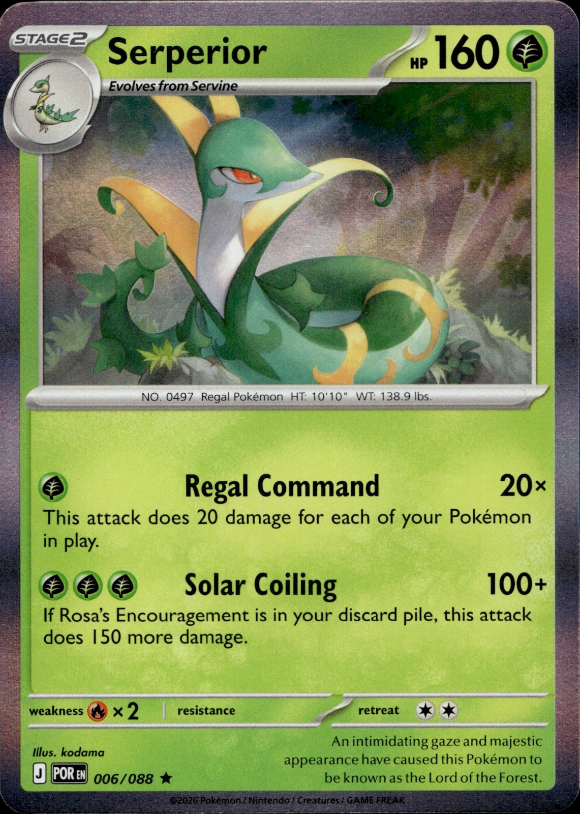 Serperior Holo Rare ME03: Perfect Order 006/088 NM