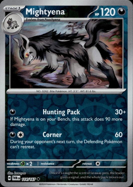 Mightyena Reverse Holo Uncommon SV06: Twilight Masquerade 114/167 NM