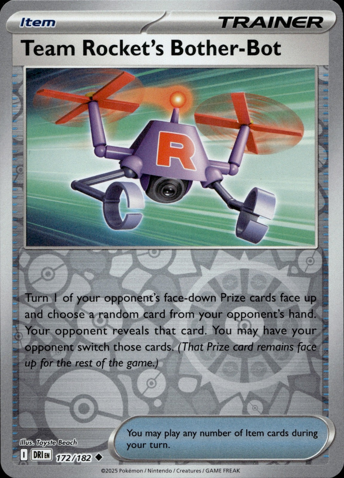 Team Rocket's Bother-Bot Uncommon SV10: Destined Rivals 172/182 NM