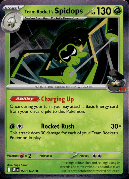 Team Rocket's Spidops Holo Rare SV10: Destined Rivals 020/182 NM