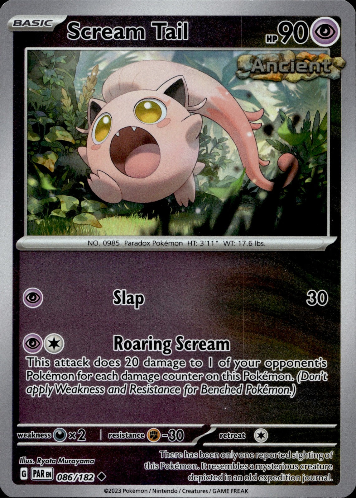 Scream Tail Reverse Holo Uncommon SV04: Paradox Rift 086/182 NM