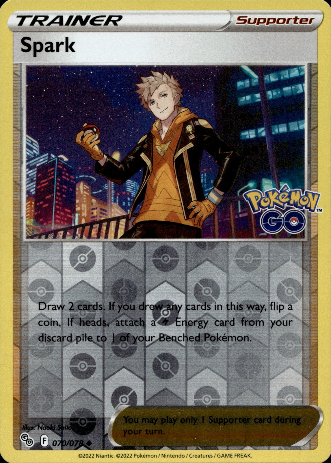Spark Reverse Holo Uncommon Pokemon GO 070/078 NM