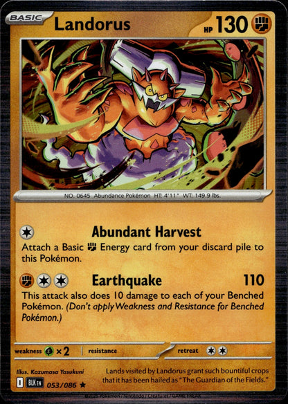 Landorus Holo Rare SV: Black Bolt 053/086 NM