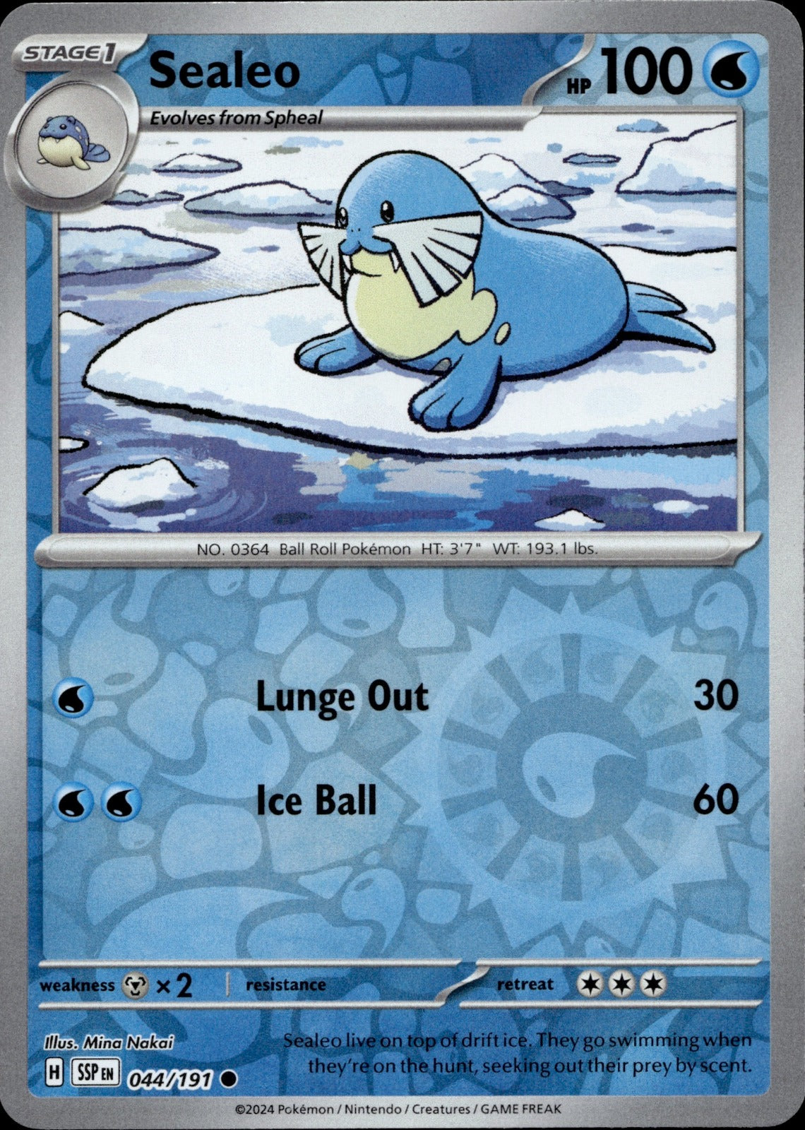Sealeo Reverse Holo Common SV08: Surging Sparks 044/191 NM