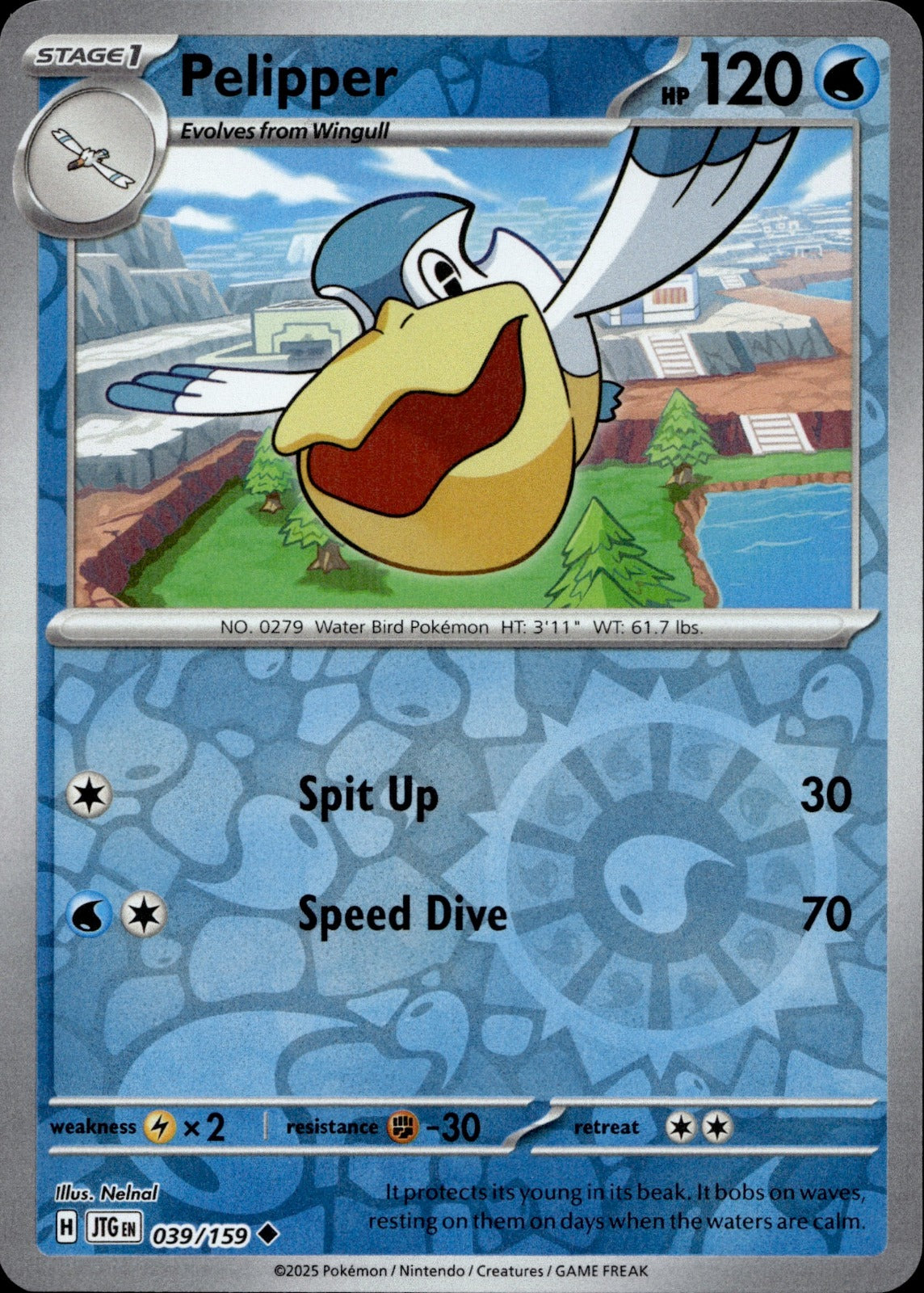 Pelipper Reverse Holo Uncommon SV09: Journey Together 039/159 NM