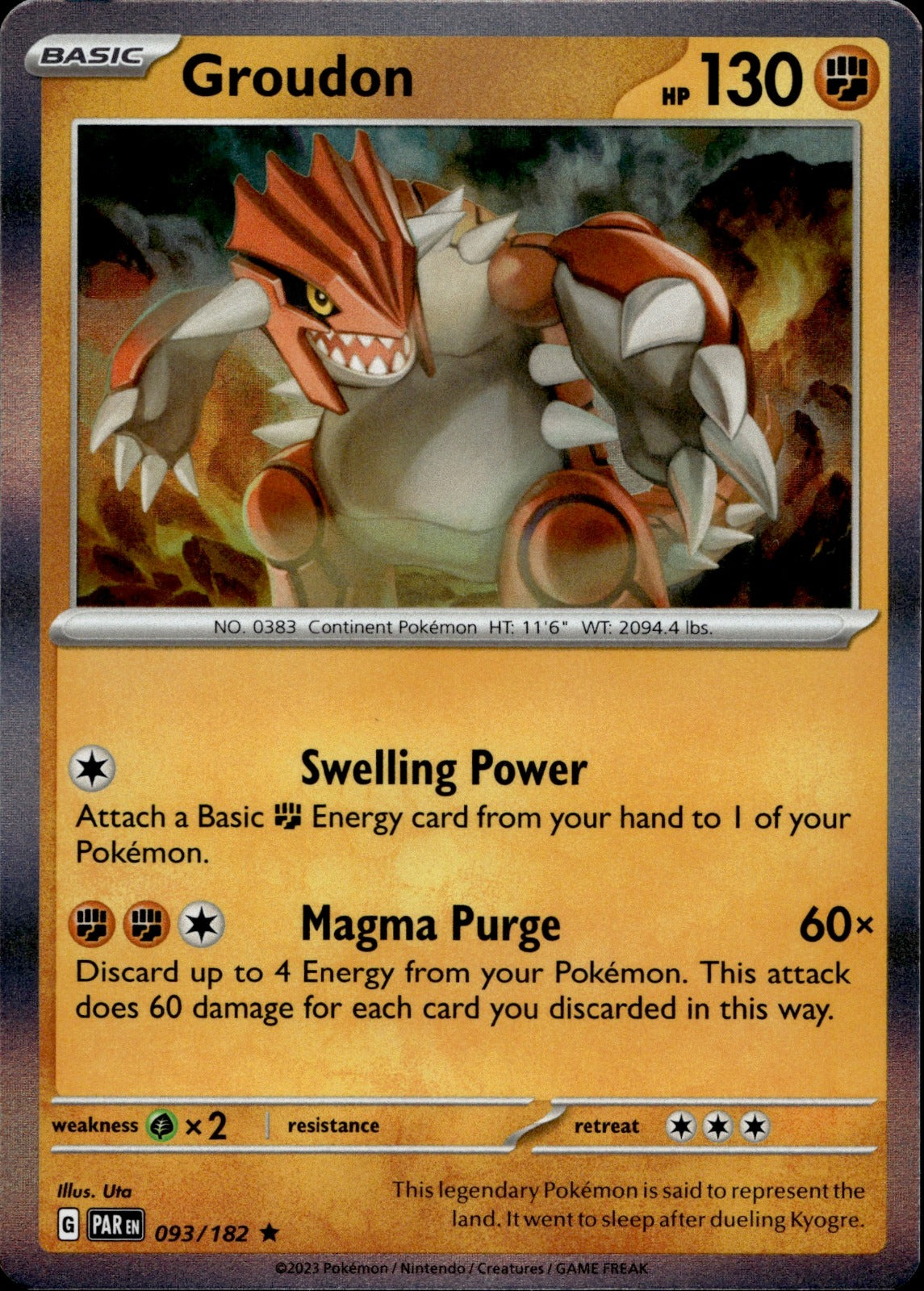 Groudon - Holo Rare SV04: Paradox Rift 093/182 NM