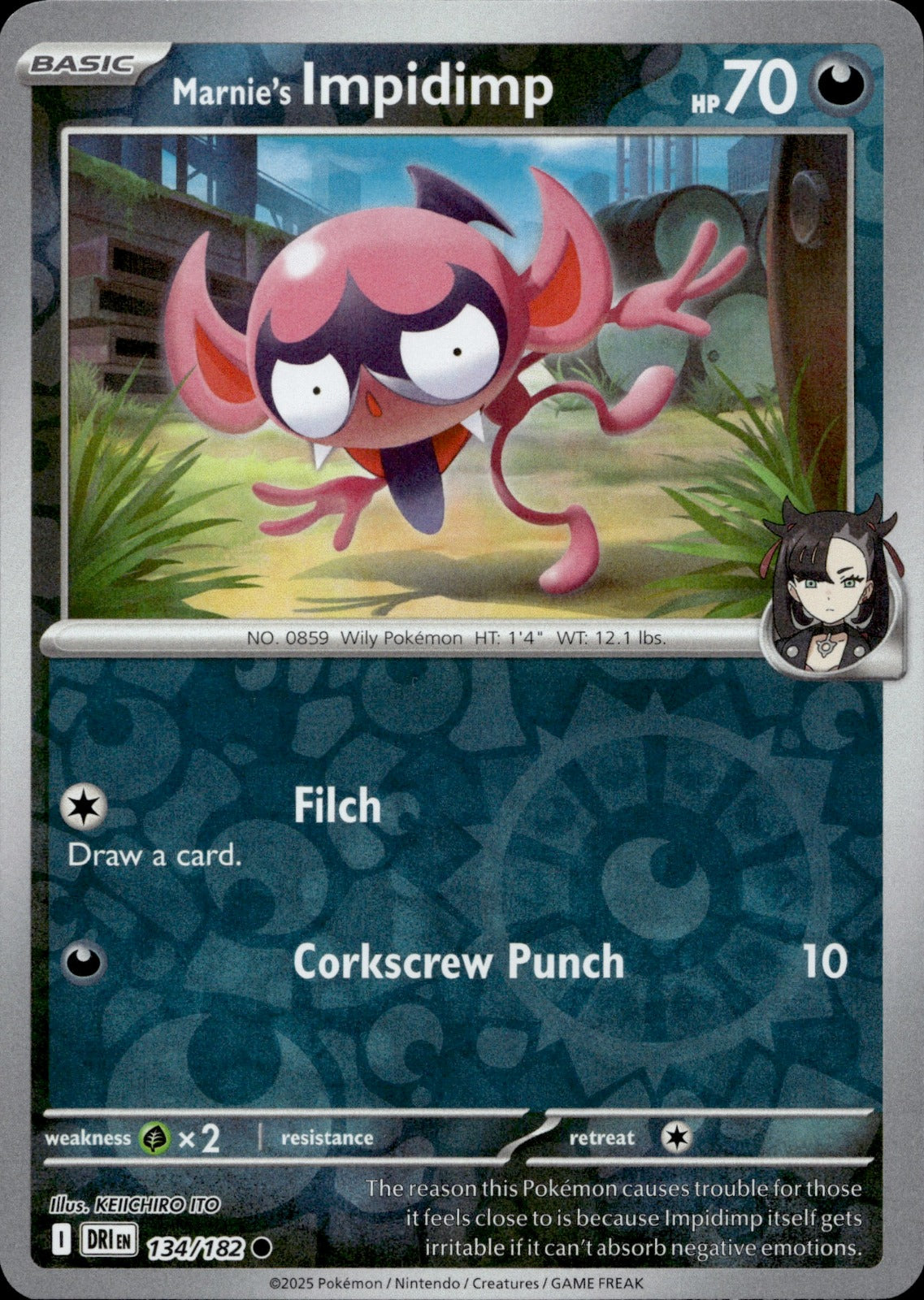 Marnie's Impidimp Reverse Holo Common SV10: Destined Rivals 134/182 NM