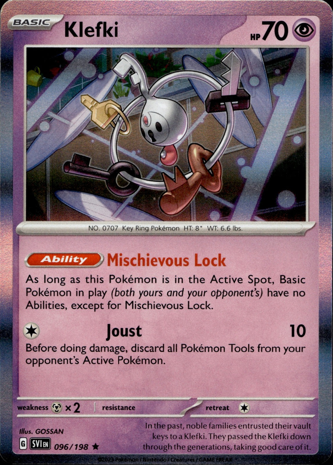 Klefki Holo Rare SV01: Scarlet & Violet Base Set 096/198 NM