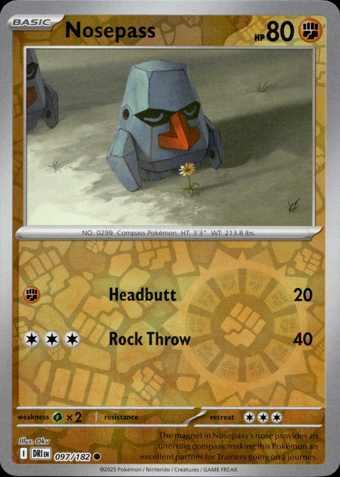 Nosepass Reverse Holo Common SV10: Destined Rivals 097/182 NM