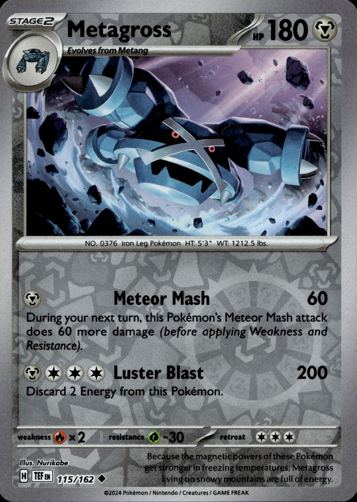 Metagross - Reverse Holo Uncommon SV05: Temporal Forces 115/162 NM
