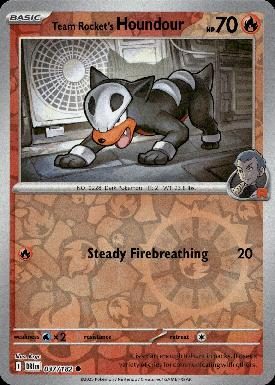 Team Rocket's Houndour Common SV10: Destined Rivals 037/182 NM