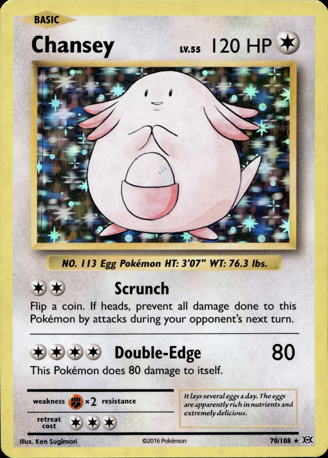 Chansey Holo Rare XY - Evolutions 70/108 NM