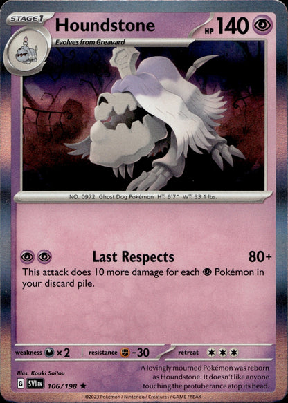 Houndstone Holo Rare SV01: Scarlet & Violet Base Set 106/198 NM