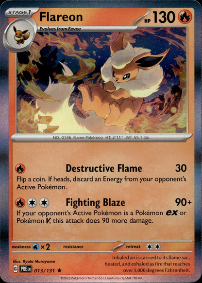 Flareon (Poke Ball Pattern) Holo Rare SV: Prismatic Evolutions 013/131 NM