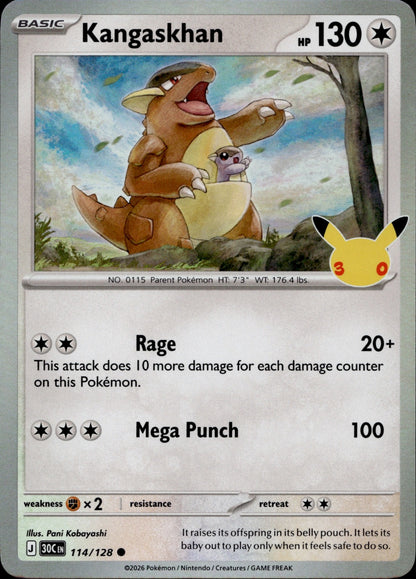 Kangaskhan Holo Common ME: 30th Celebration 114/128 NM