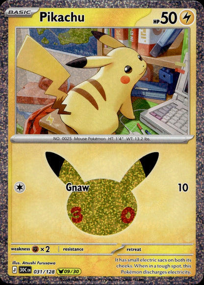Pikachu Holo Pikachu Rare ME: 30th Celebration 031/128 NM