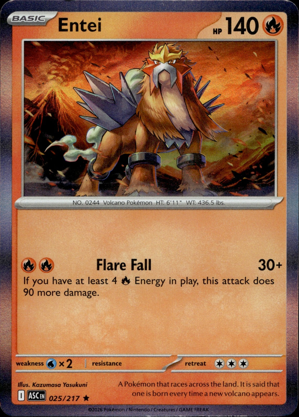 Entei Holo Rare ME: Ascended Heroes 025/217 NM