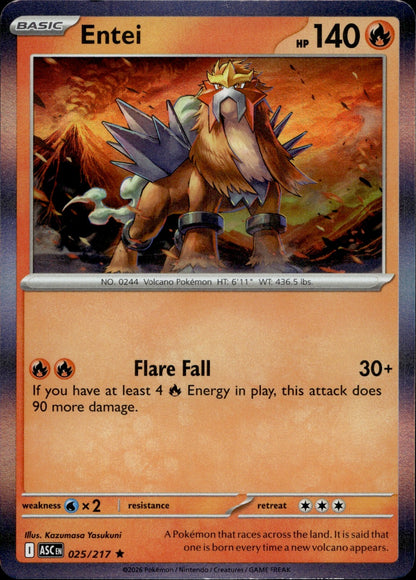 Entei Holo Rare ME: Ascended Heroes 025/217 NM