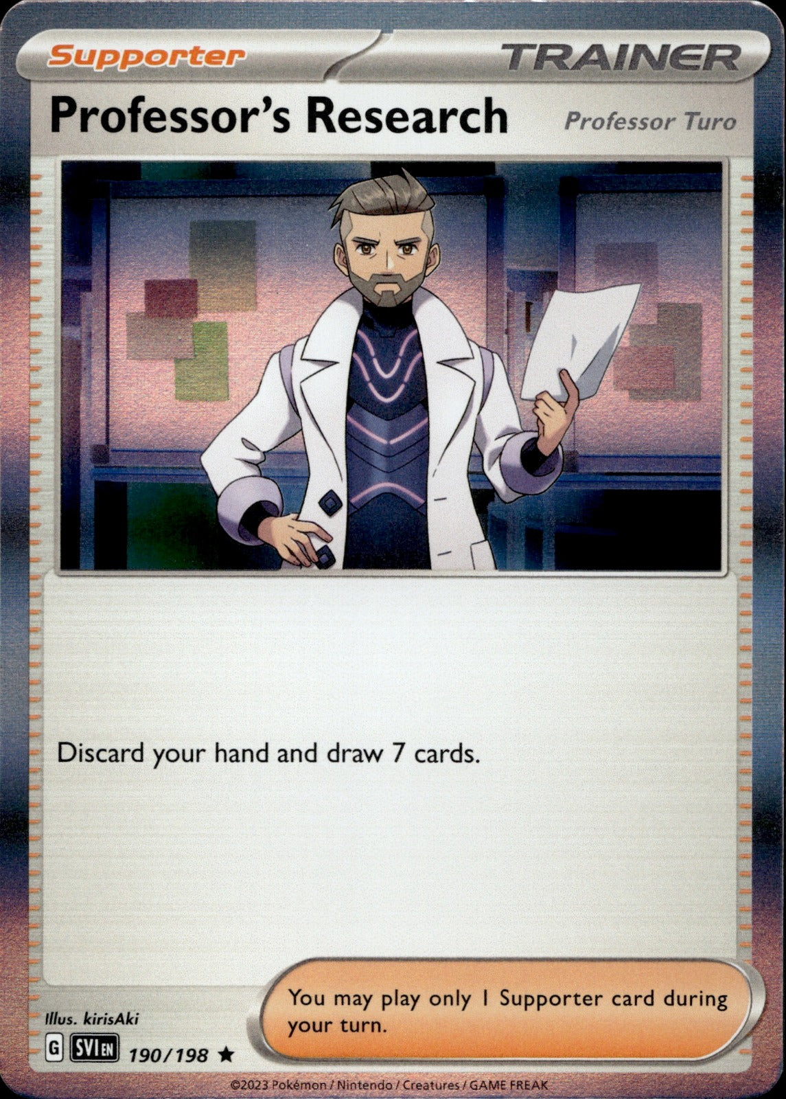 Professor's Research [Professor Turo] Holo Rare SV01: Scarlet & Violet Base Set 190/198 NM