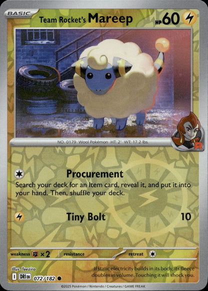 Team Rocket's Mareep Common SV10: Destined Rivals 072/182 NM