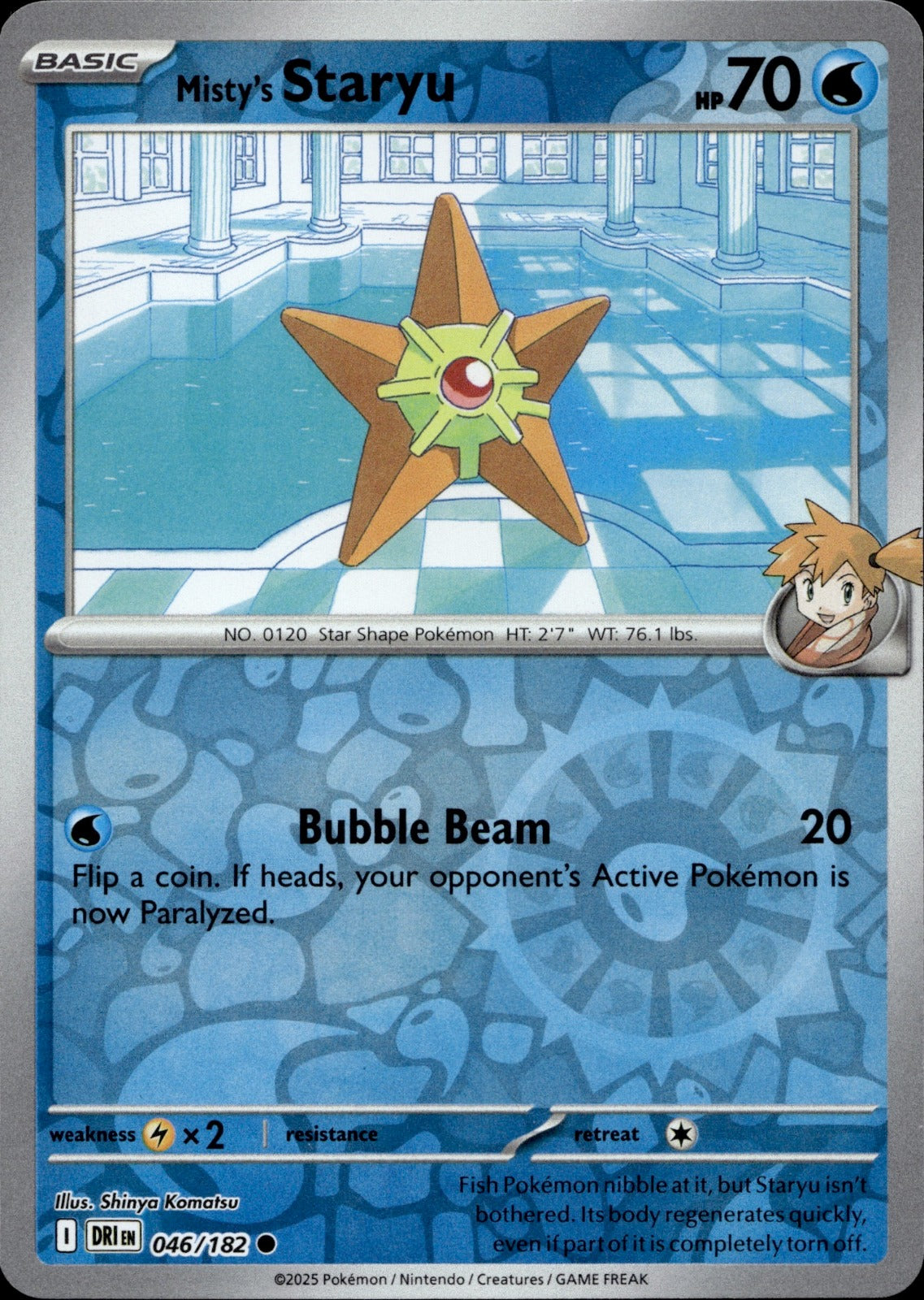 Misty's Staryu Reverse Holo Common SV10: Destined Rivals 046/182 NM
