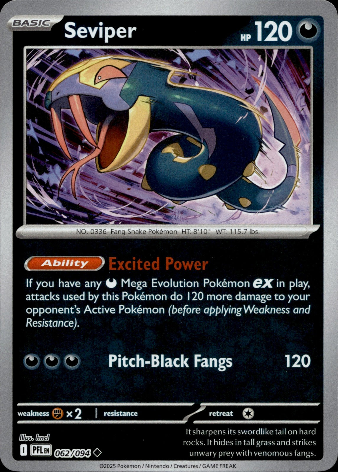 Seviper Uncommon ME02: Phantasmal Flames 062/094 NM