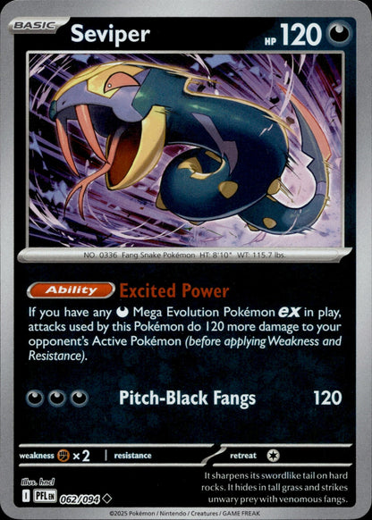 Seviper Uncommon ME02: Phantasmal Flames 062/094 NM