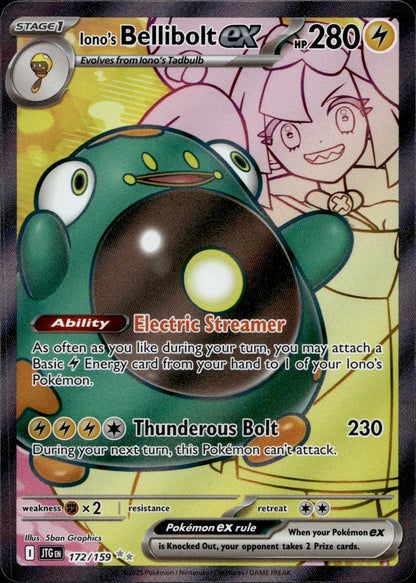 Iono's Bellibolt ex - Holo Ultra Rare SV09: Journey Together 172/159 NM
