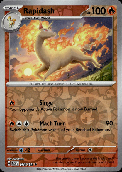 Rapidash Reverse Holo Uncommon SV: Scarlet & Violet 151 078/165 NM