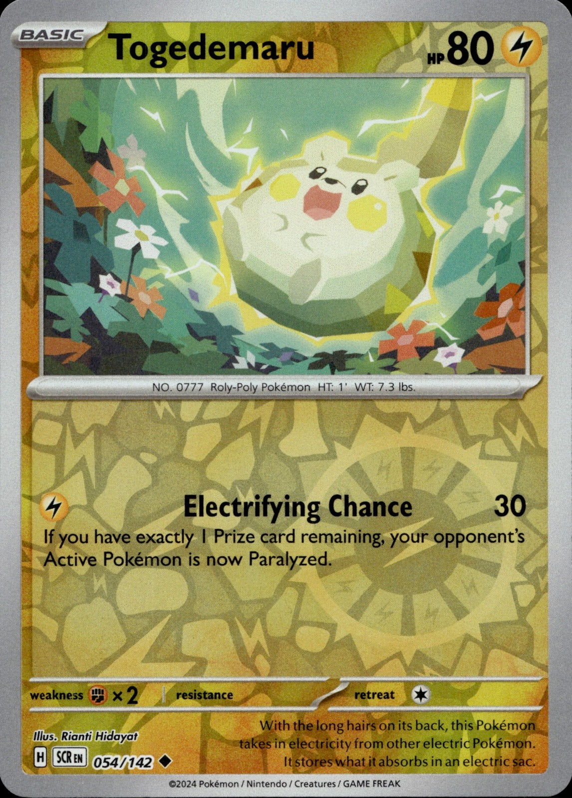 Togedemaru Uncommon SV07: Stellar Crown 054/142 NM