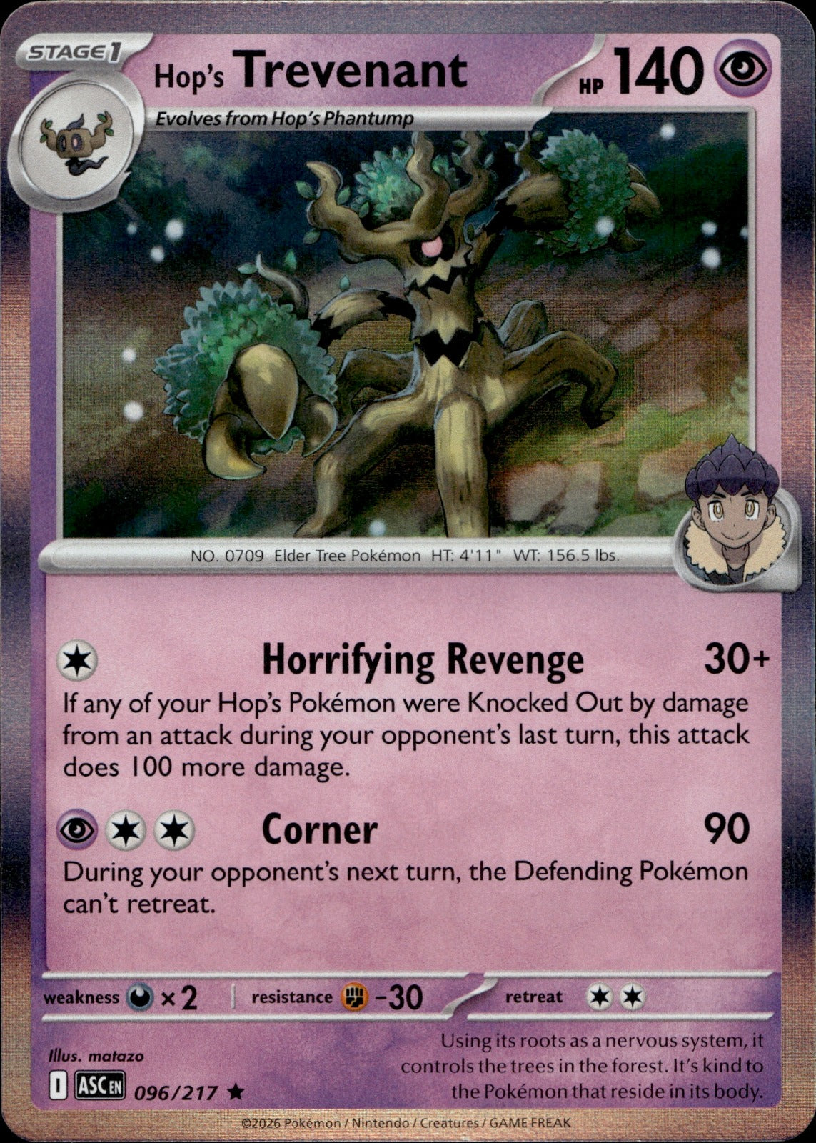 Hop's Trevenant - Holo Rare ME: Ascended Heroes 096/217 NM