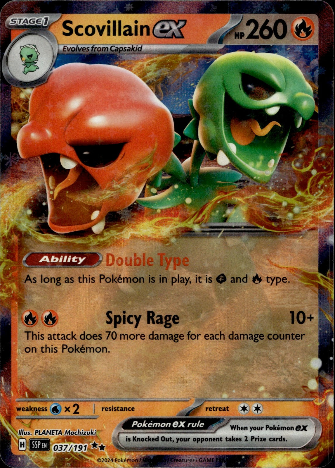 Scovillain ex Holo Double Rare SV08: Surging Sparks 037/191 NM