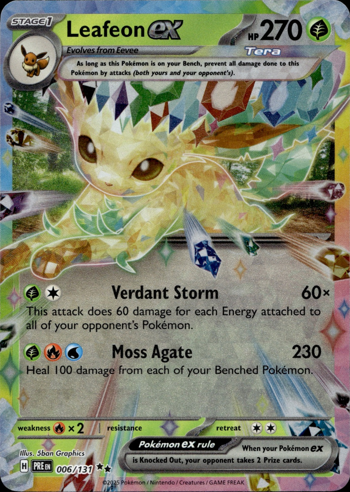 Leafeon ex - Holo Double Rare SV: Prismatic Evolutions 006/131 NM