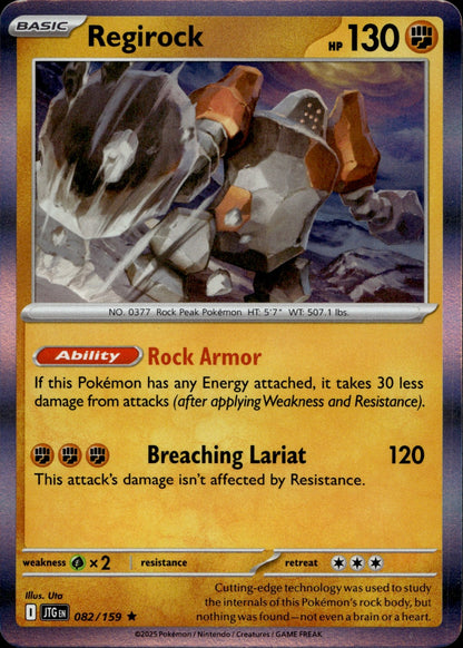 Regirock Holo Rare SV09: Journey Together 082/159 NM