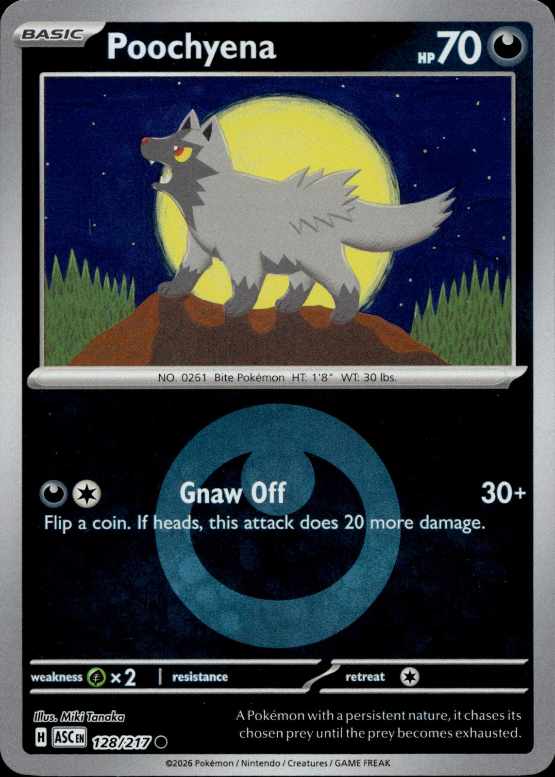 Poochyena (Dusk Ball) Reverse Holo Common ME: Ascended Heroes 128/217 NM