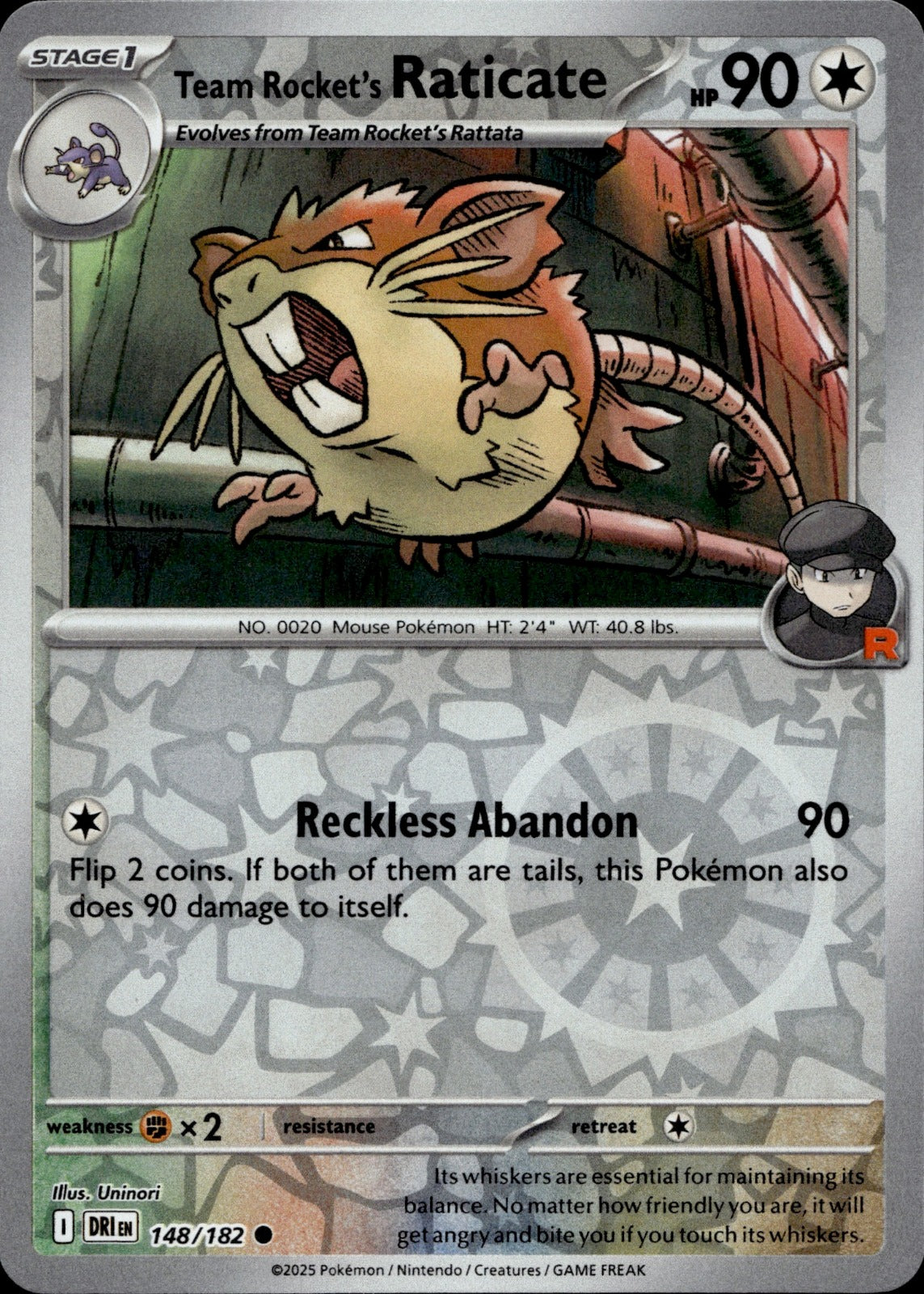 Team Rocket's Raticate Common SV10: Destined Rivals 148/182 NM