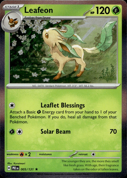 Leafeon Holo Rare SV: Prismatic Evolutions 005/131 NM