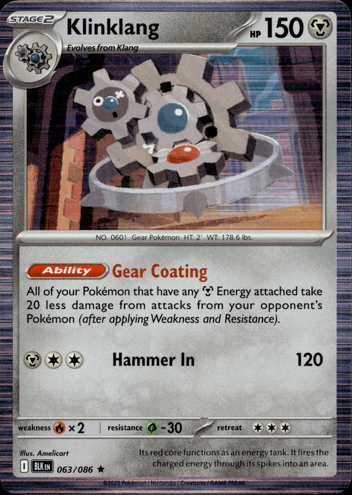 Klinklang Holo Rare SV: Black Bolt 063/086 NM