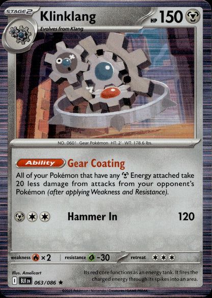 Klinklang Holo Rare SV: Black Bolt 063/086 NM