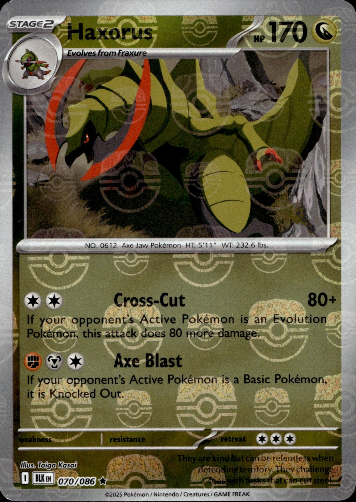 Haxorus (Master Ball Pattern) Holo Rare SV: Black Bolt 070/086 NM