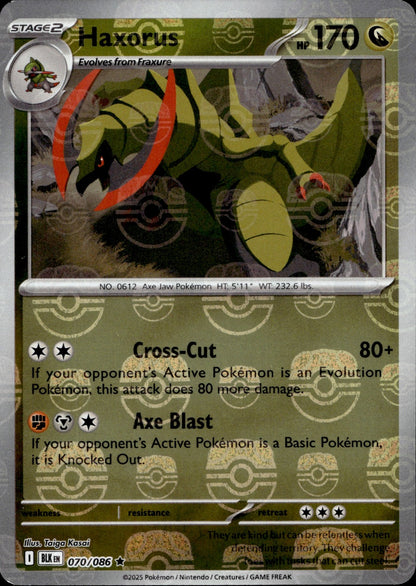 Haxorus (Master Ball Pattern) Holo Rare SV: Black Bolt 070/086 NM