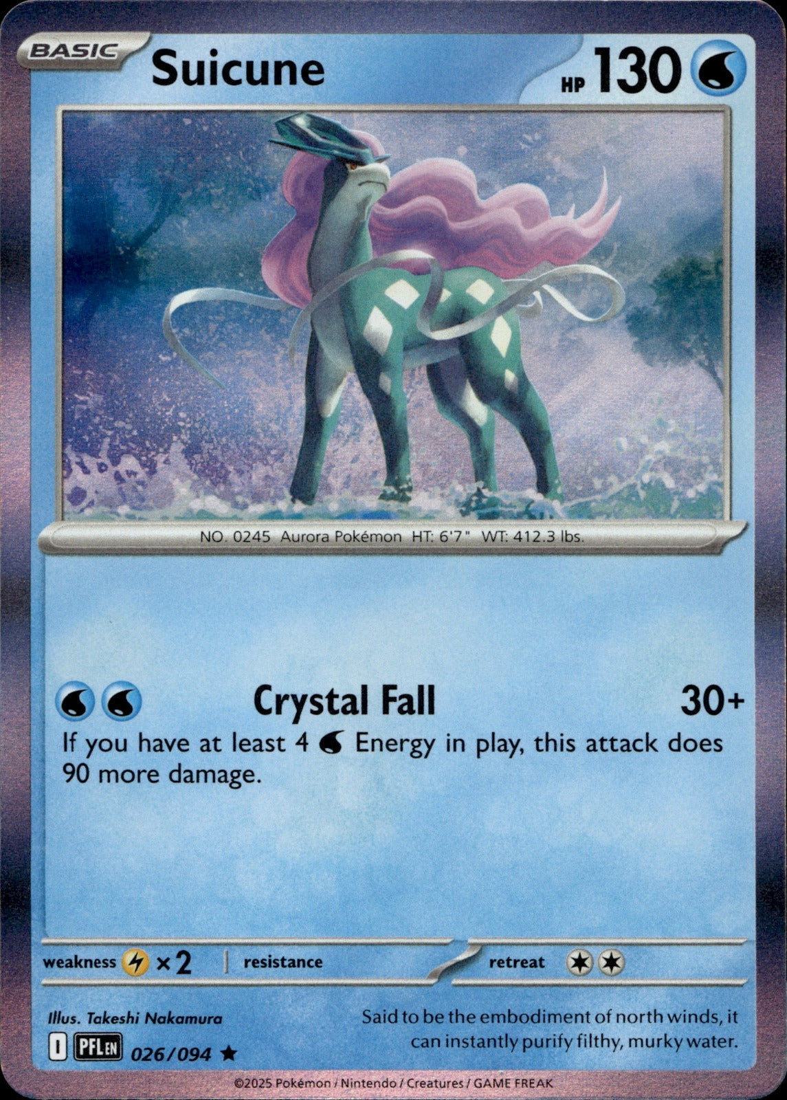 Suicune Holo Rare ME02: Phantasmal Flames 026/094 NM