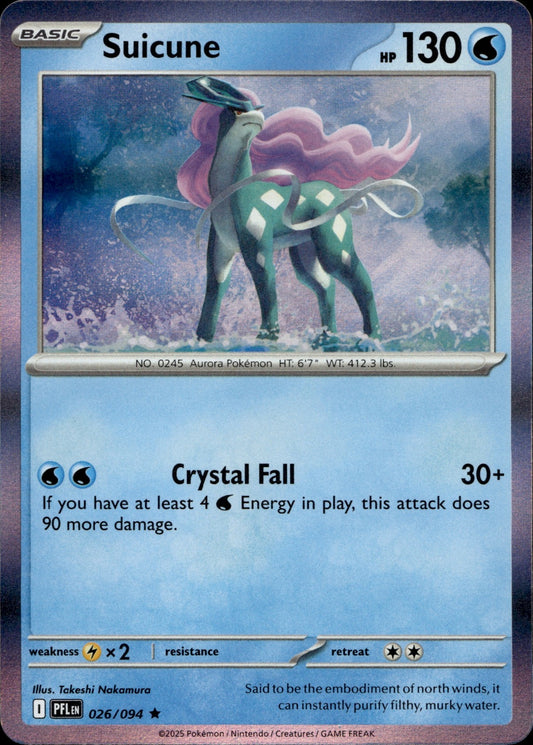 Suicune Holo Rare ME02: Phantasmal Flames 026/094 NM