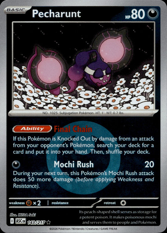 Pecharunt (Energy Symbol Pattern) Reverse Holo Rare ME: Ascended Heroes 143/217 NM