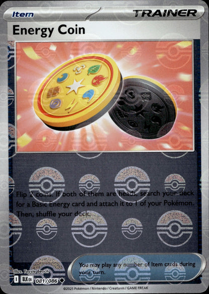 Energy Coin (Poke Ball Pattern) Holo Uncommon SV: Black Bolt 081/086 NM